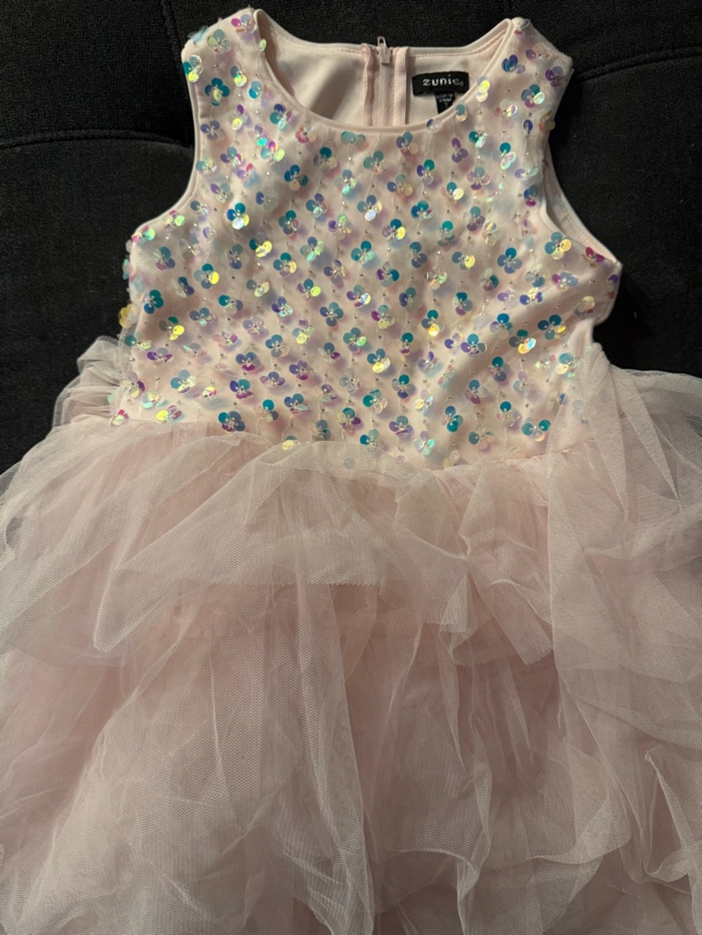 Zunie Pink Sequin Tulle Party Dress